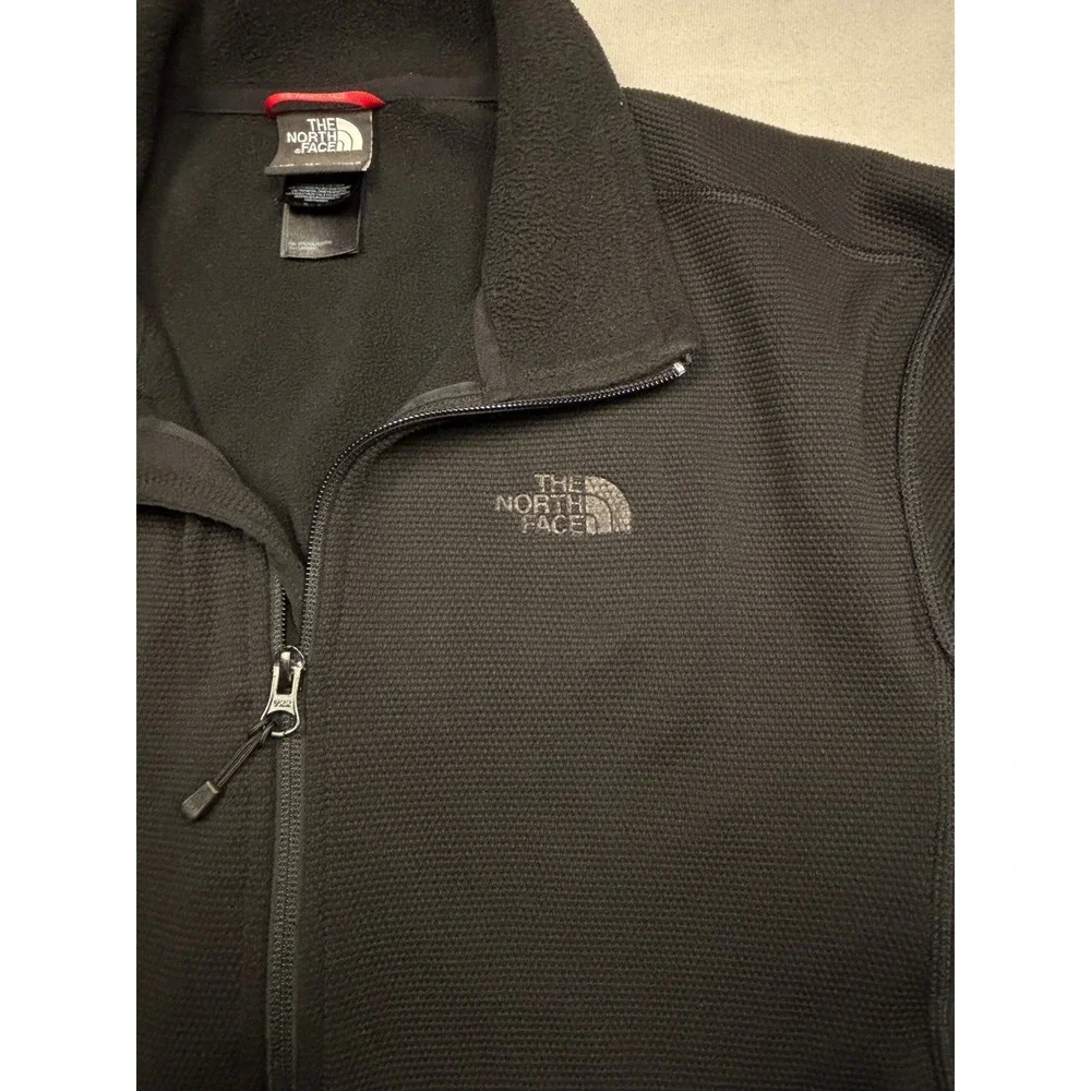 The North Face Mens Black Grid Fleece Full Zip Jacket A7RE Large‎ L